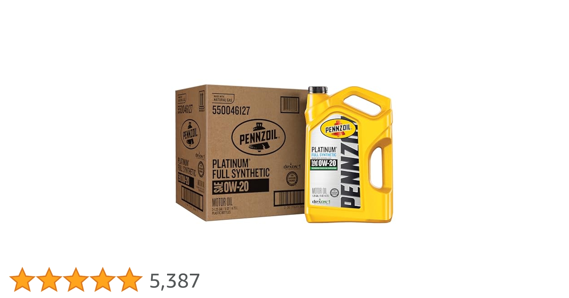【新品】PENNZOIL PLATINUM 0W-20｜ペンズオイル プラチナム Pennzoil Platinum Full Synthetic Engine Oil 0W-20 5 Quart